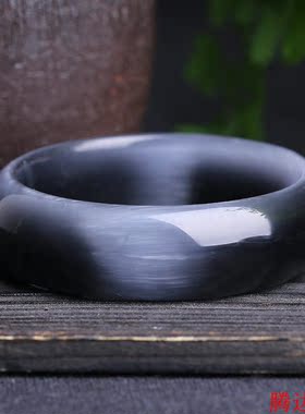 韩版招正财黑色开运水晶饰品手链