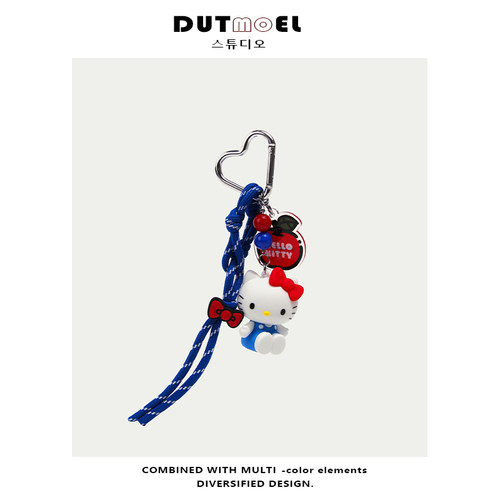 正版hellokitty钥匙扣包包挂件公仔黄油小熊可爱玩偶书包挂饰礼物 - 图0