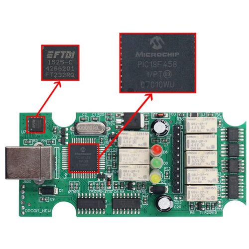 OPCOM 2021 200603a OPEL V1.95 诊断仪FT232RQ PIC18F458 - 图0