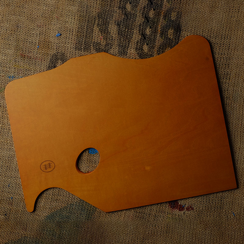 双丰调色板木质调色盘丙烯油画调色板美术生专用水彩调色盘便携-图1