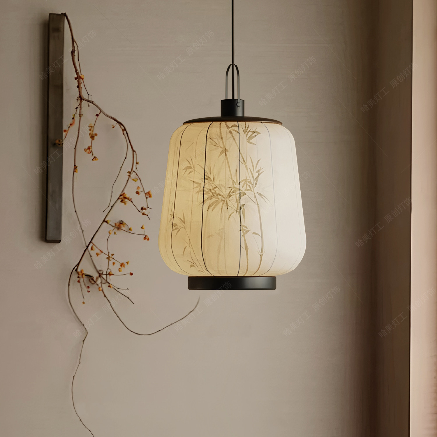 宋氏美学吊灯中国风新中式布艺禅意茶室民宿酒馆装饰仿古圆形灯笼,淘宝优惠券,粉丝福利购,淘宝优惠卷