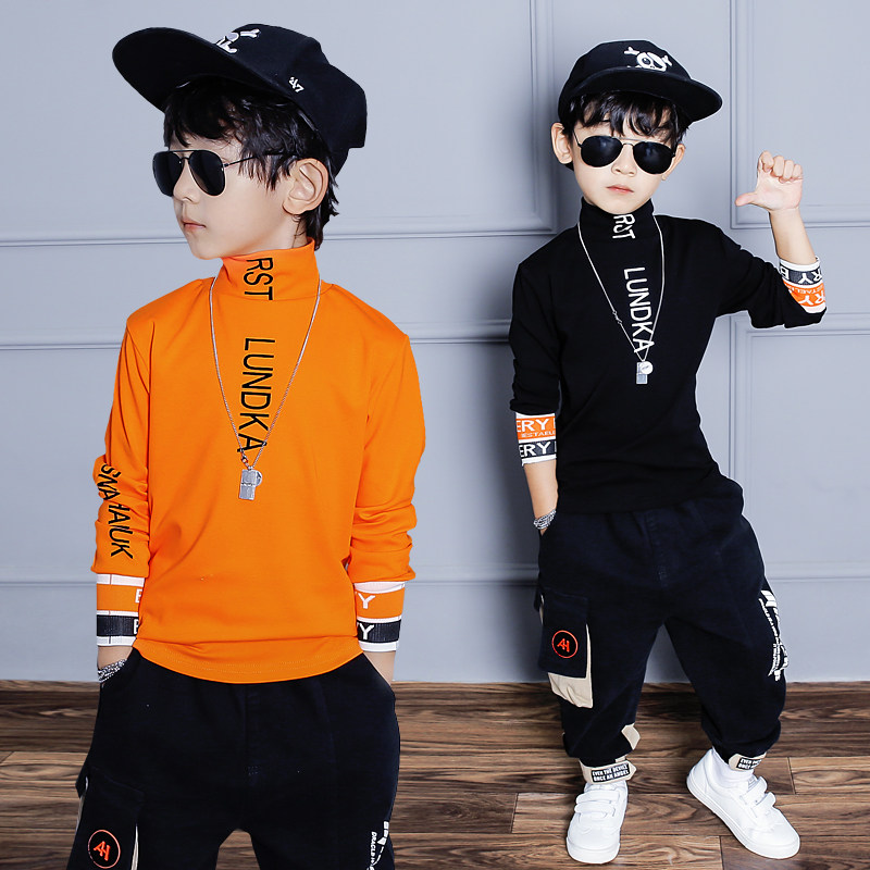 男童长袖t恤秋上衣超好看2025新款冬季纯棉内搭白色半高领打底衫,淘宝优惠券,粉丝福利购,淘宝优惠卷