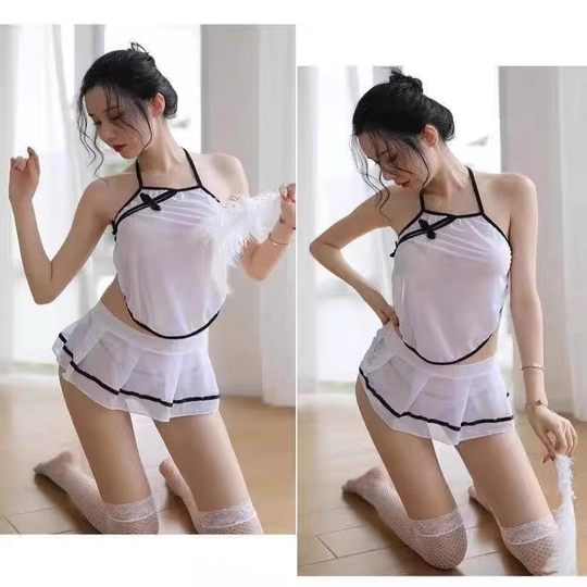 Sexy Republic of China student cheongsam uniform cos transparent pajamas female suit pure desire anchor cross-dressing role play