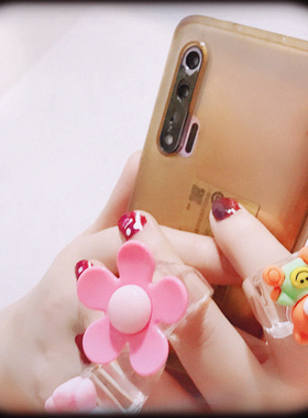 少女心软萌风宽面透明小熊戒指