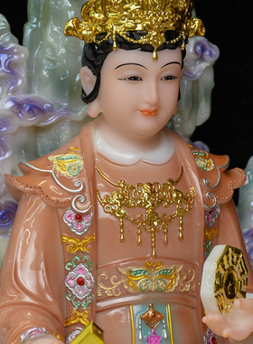 汉白玉地母娘娘神像供奉摆件