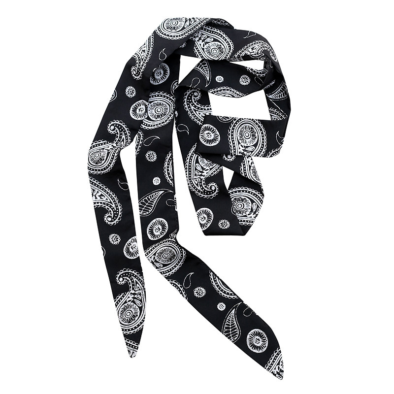 KS official复古黑色腰果花男士腰带丝巾男潮ins配牛仔裤飘带女士