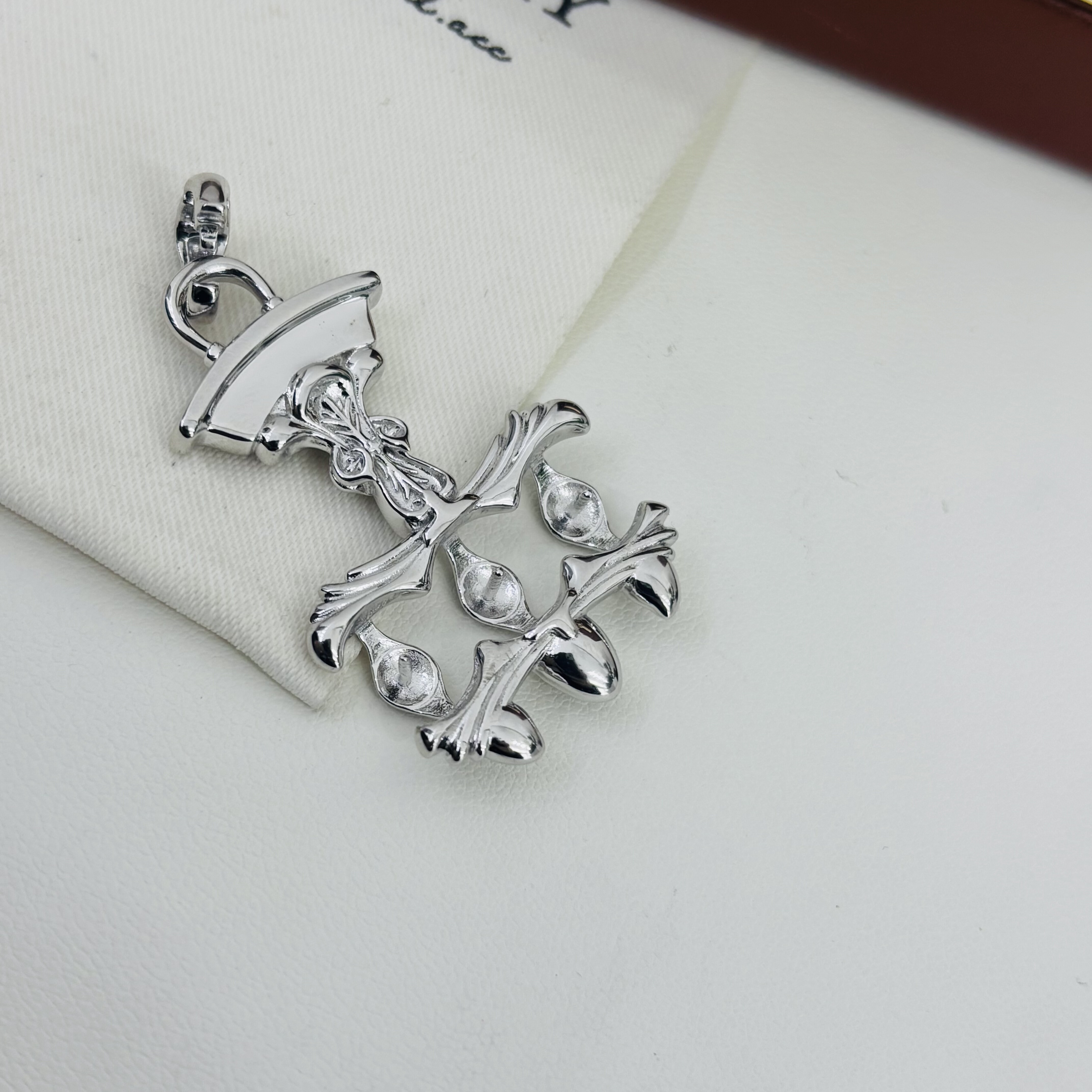 精工纯银diy万能扣珍珠吊坠可配8-9mm虎爪造型酷酷中性风男女通用,淘宝优惠券,粉丝福利购,淘宝优惠卷