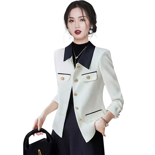 名媛小香风西装外套2025秋季新款高级感气质小个子修身上衣短外套 - 图3