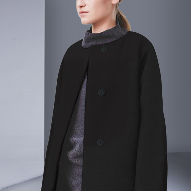 Lady Di Rougui's mid-length wool wool coat