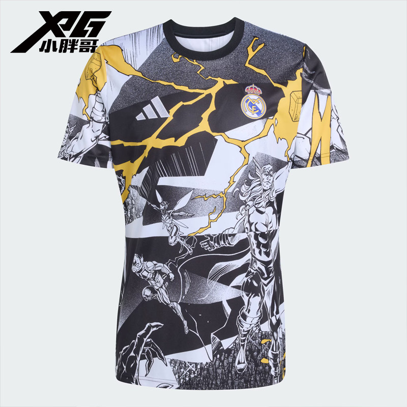 小胖哥XPG阿迪达斯25-26皇马赛前训练热身服足球休闲短袖球衣男女,淘宝优惠券,粉丝福利购,淘宝优惠卷
