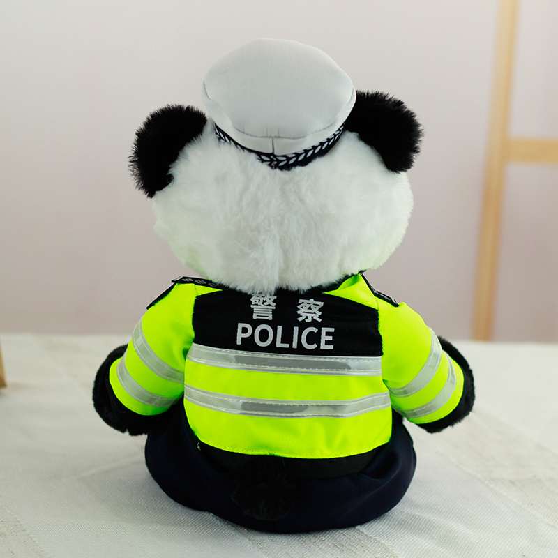 警察熊猫玩偶毛绒玩具交警大熊猫警官熊公仔单位活动安全宣传礼品 - 图2