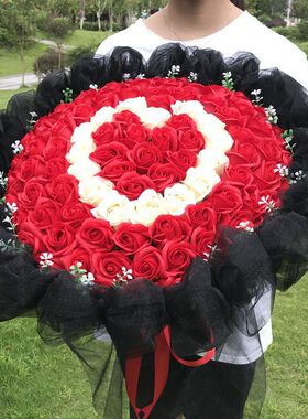 99朵香皂玫瑰花束手工花束成品