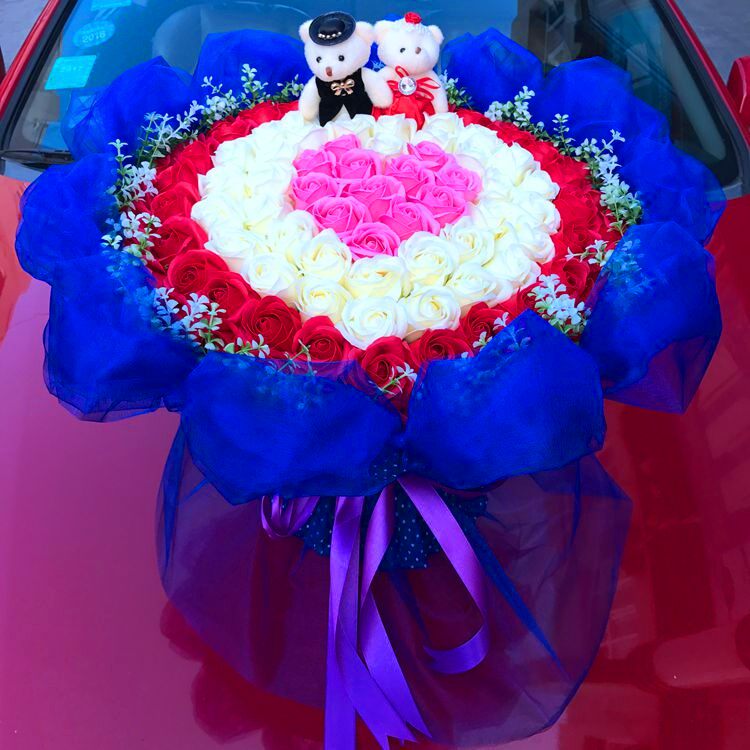 新款99朵香皂玫瑰花束手工仿真花束圣诞节生日情人节表白创意礼品