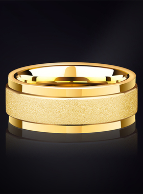 可转动戒指飒雅钨金轻奢