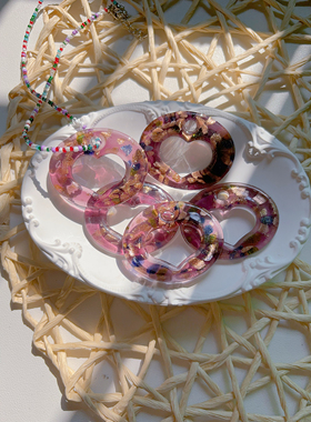 紫色项链琉璃项链吊坠彩色串珠项链y2k中古项链女高级感配饰小众