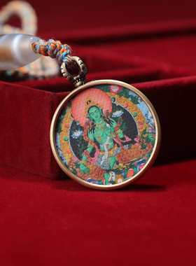 佛牌吊坠车挂饰品彩绘藏式唐卡