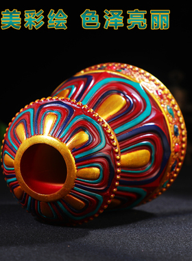 藏式手摇转轮底座树脂彩绘