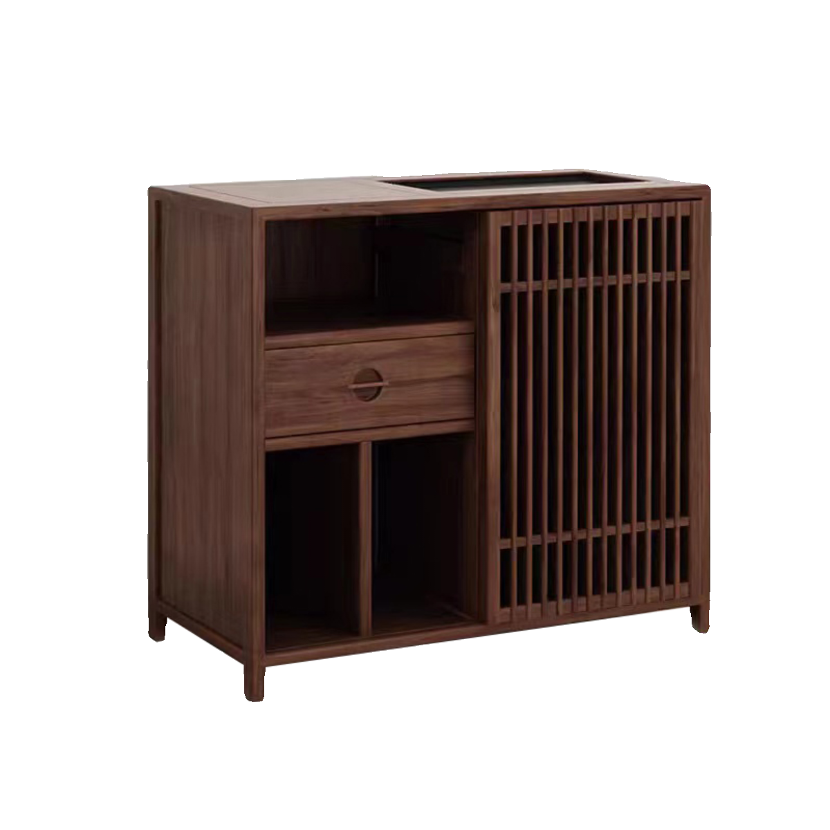 北美胡桃木茶水柜办公室家用茶水车中式烧水壶一体泡茶专用茶边柜,淘宝优惠券,粉丝福利购,淘宝优惠卷