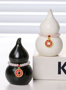 创意彩色陶瓷葫芦桌面摆件客厅茶桌玄关办公室家居装饰品乔迁礼盒