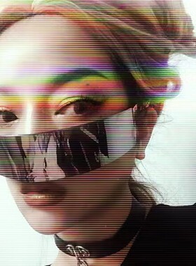 新款科技感眼镜网红蹦迪嘻哈街头方形墨镜长方形一体男女潮太阳镜