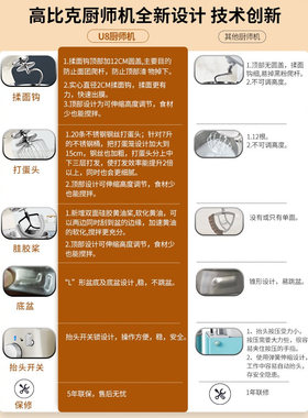 高比克7升厨师机多功能家用商用