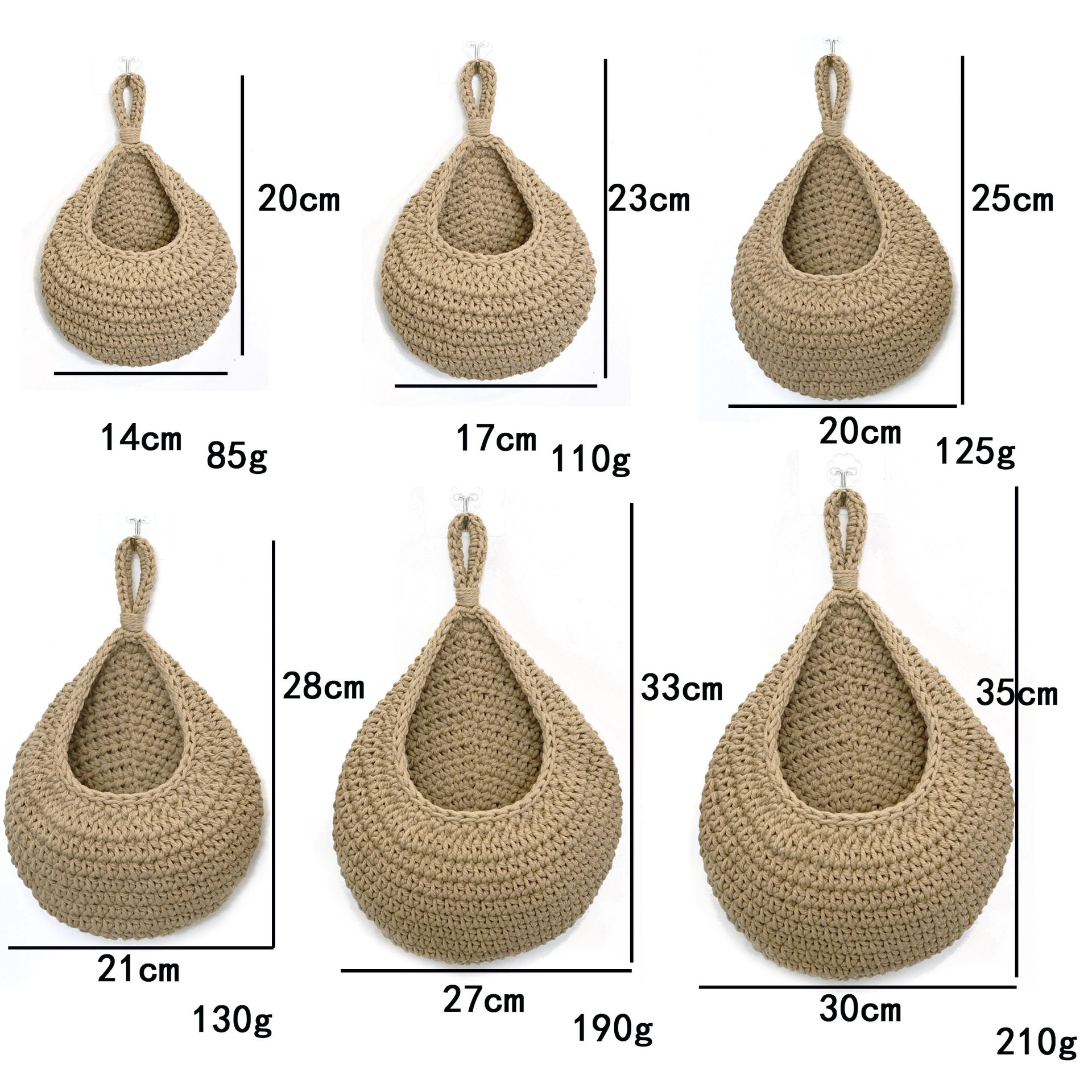 【单装】手工编织鸟巢水滴网手编棉绳钩织水果网兜收纳储物置物,淘宝优惠券,粉丝福利购,淘宝优惠卷