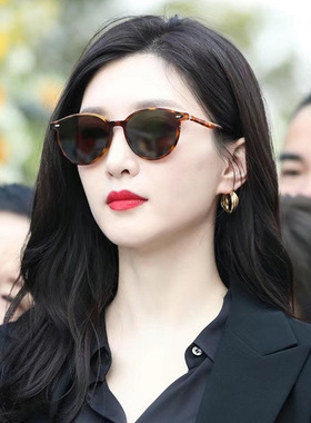 江疏影同款偏光墨镜女豹纹玳瑁色小脸太阳镜男网红ins方框眼镜潮