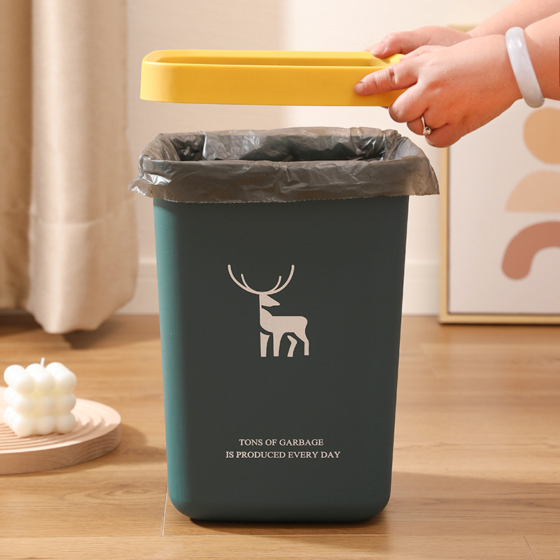 垃圾桶家用2025新款办公室客厅厨房专用轻奢方形高档筒大号大容量 - 图1