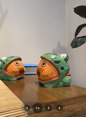 柯曼尼奇 小木雕越狱兔周边之青蛙鸡创意摆件送人礼物
