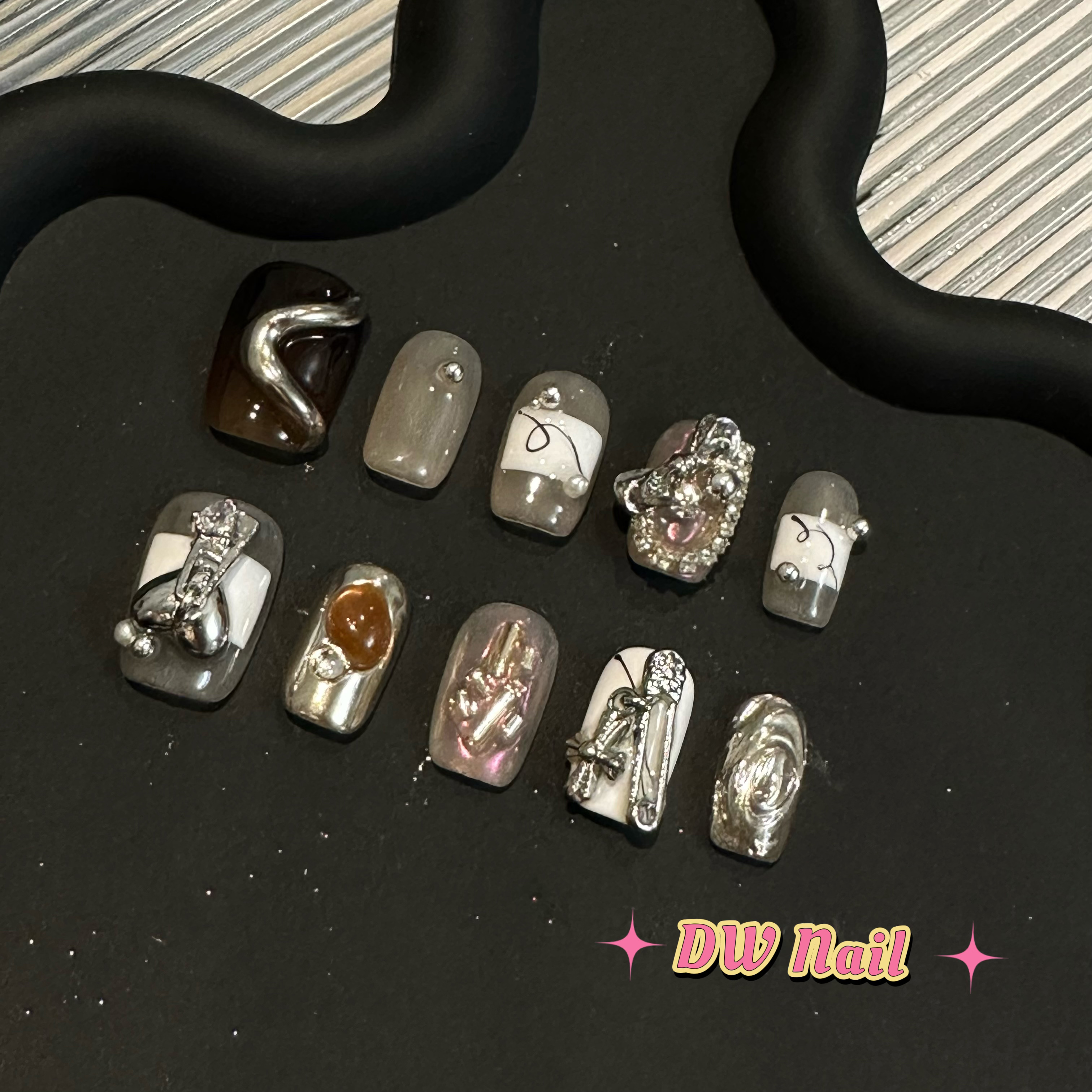 【DW轻奢Nail】心锁显手白高级小众穿戴甲美甲假指甲手工定制短甲 - 图2