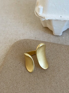 欧美夸张不规则哑光金属开口戒指女个性独特时尚气质百搭指环戒子