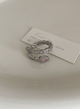 轻奢锆石开口戒指女设计感小众复古个性简约百搭气质时尚指环戒子