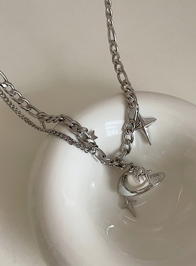 超仙珍珠星球项链女设计感小众复古个性百搭气质时尚颈链锁骨链