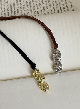 国潮古法好事花生吊坠项链女轻奢小众独特个性时尚百搭颈链毛衣链