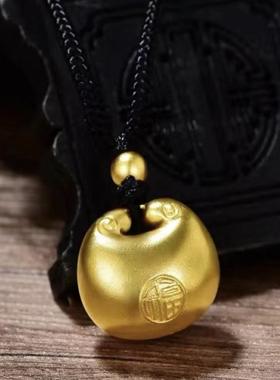 金包银小胖福吊坠女款福气满满钱袋子福字挂坠男编织平安福字项链