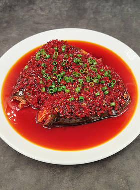 仿真剁椒鱼头麻辣模型中餐实物食品展示道具假菜摆设装饰餐厅样品