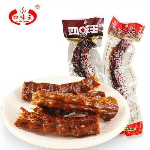 四味王酱鸭脖60g*10根猛辣麻辣型湖南特产香辣手撕风干鸭脖子零食 - 图3