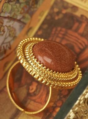 《伊莎贝拉》美产打标复古椭圆活口戒指轻奢高级感开口可调节指环