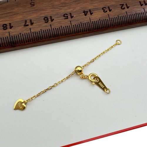 S925纯银项链可调节扣延长链diy小米珠配件手工串珠定位扣链尾扣 - 图0