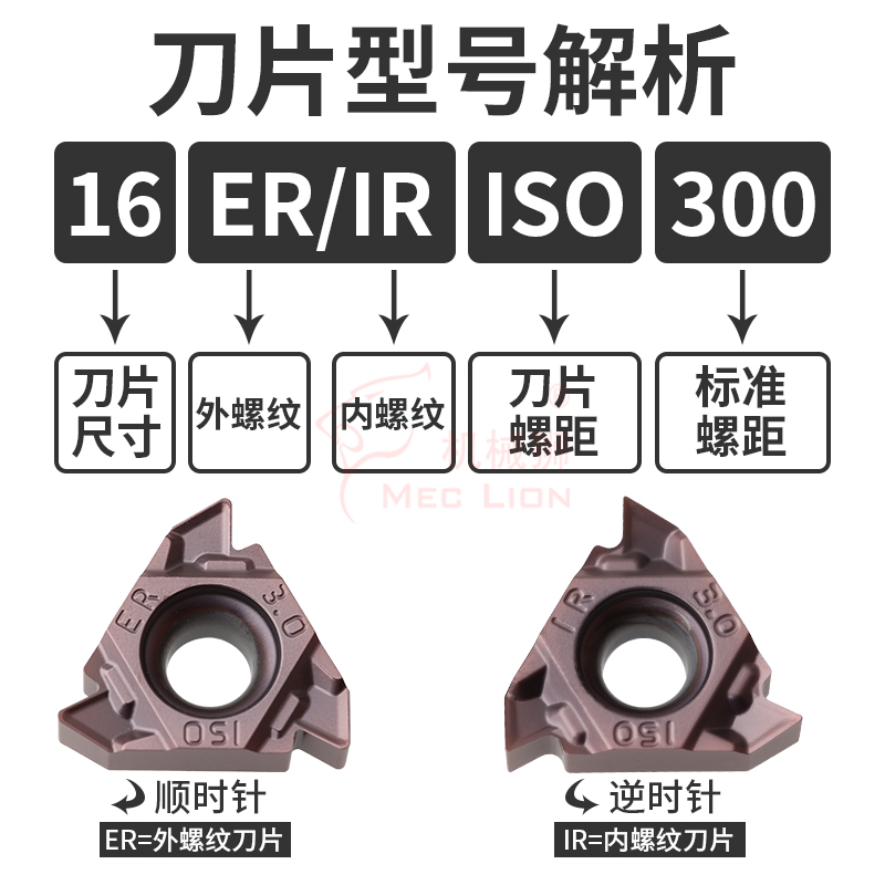 数控螺纹刀片16ERAG6016irAG55内外螺纹不锈钢车刀带修光内外牙刀 - 图0