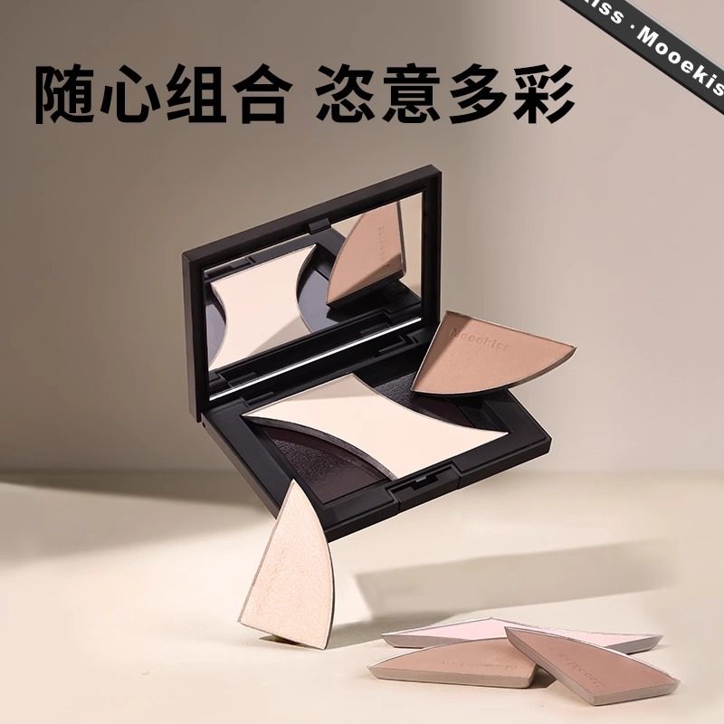 Mooekiss木柯诗三色塑颜修容盘高光一体眼影盘腮红鼻影阴影侧影,淘宝优惠券,粉丝福利购,淘宝优惠卷