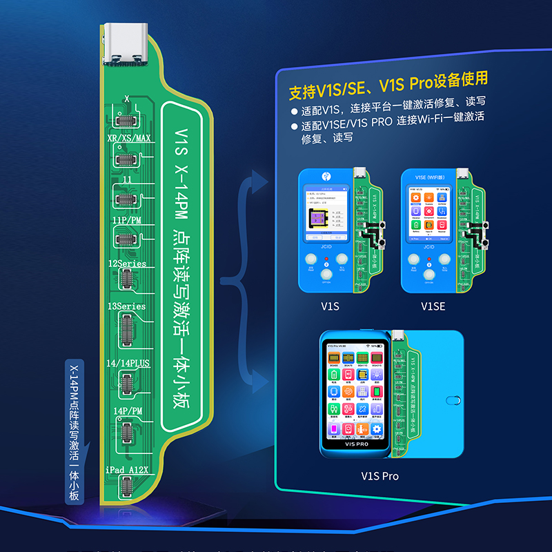 精诚V1SE编程器 X-14PM精诚点阵外挂排线 激活小板 免拆修复面容 - 图0