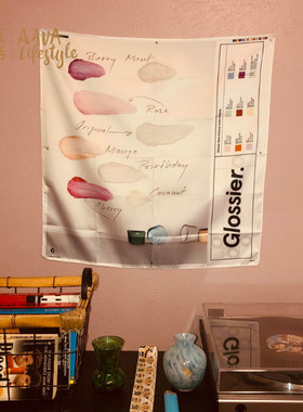 glossier围巾乳液粉色粉色收纳袋