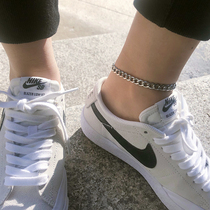 Silver metal European and American wind retro brief Japan-ROK version of womens mens neutral foot chain ankle chain foot accessories