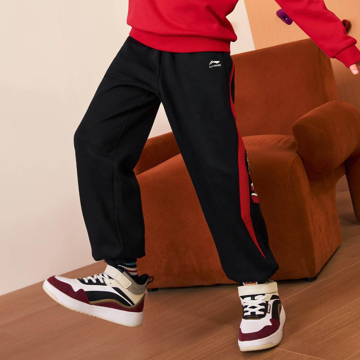 李宁正品冬季新款儿童束脚宽松百搭潮流加绒保暖休闲长裤YKLW047,淘宝优惠券,粉丝福利购,淘宝优惠卷