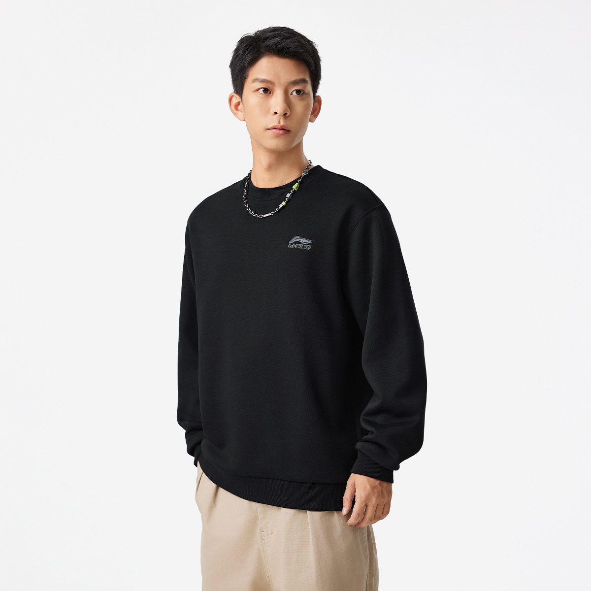 李宁正品运动时尚系列男女同款加绒保暖宽松圆领套头卫衣AWDUA53,淘宝优惠券,粉丝福利购,淘宝优惠卷