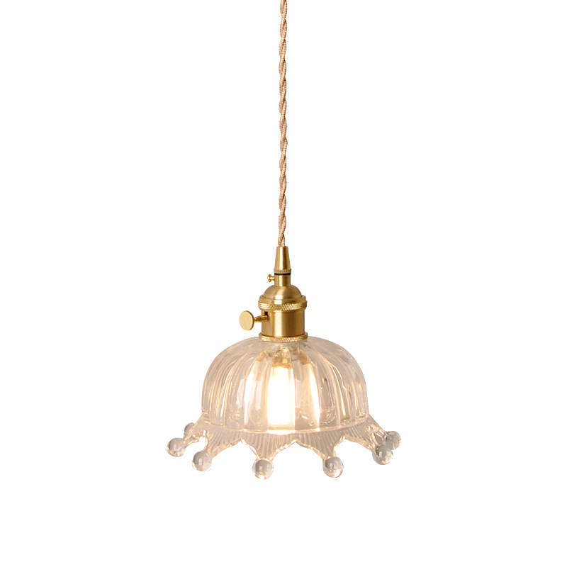 北欧黄铜玻璃吊灯简约清新公主儿童房床头过道玄关文艺小皇冠吊灯,淘宝优惠券,粉丝福利购,淘宝优惠卷