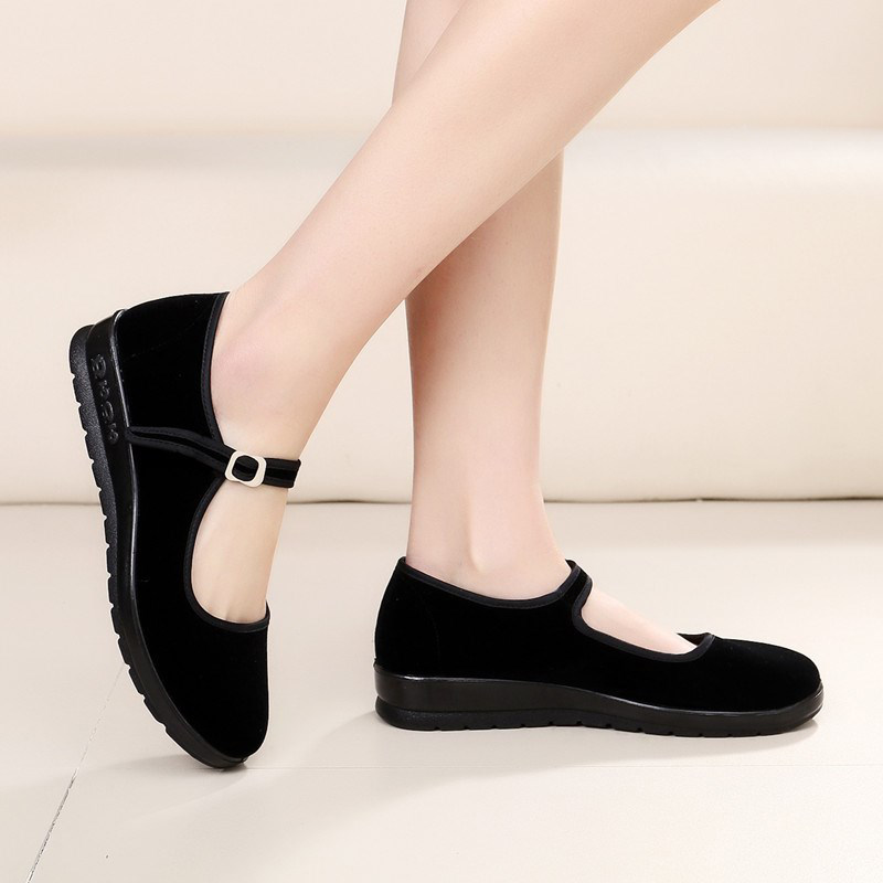 大码老北京布鞋女41-43单鞋平底特大号舒适黑平绒工作鞋女鞋 42码,淘宝优惠券,粉丝福利购,淘宝优惠卷