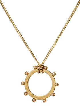 美国LUVAJ珍珠圆圈项链多层叠戴