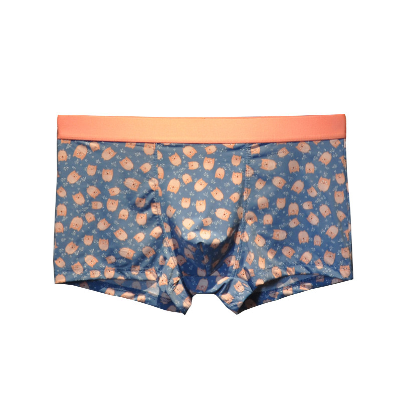 2条装冰丝男士内裤男平角裤中腰无痕卡通丝滑超薄透气性感四角裤,淘宝优惠券,粉丝福利购,淘宝优惠卷